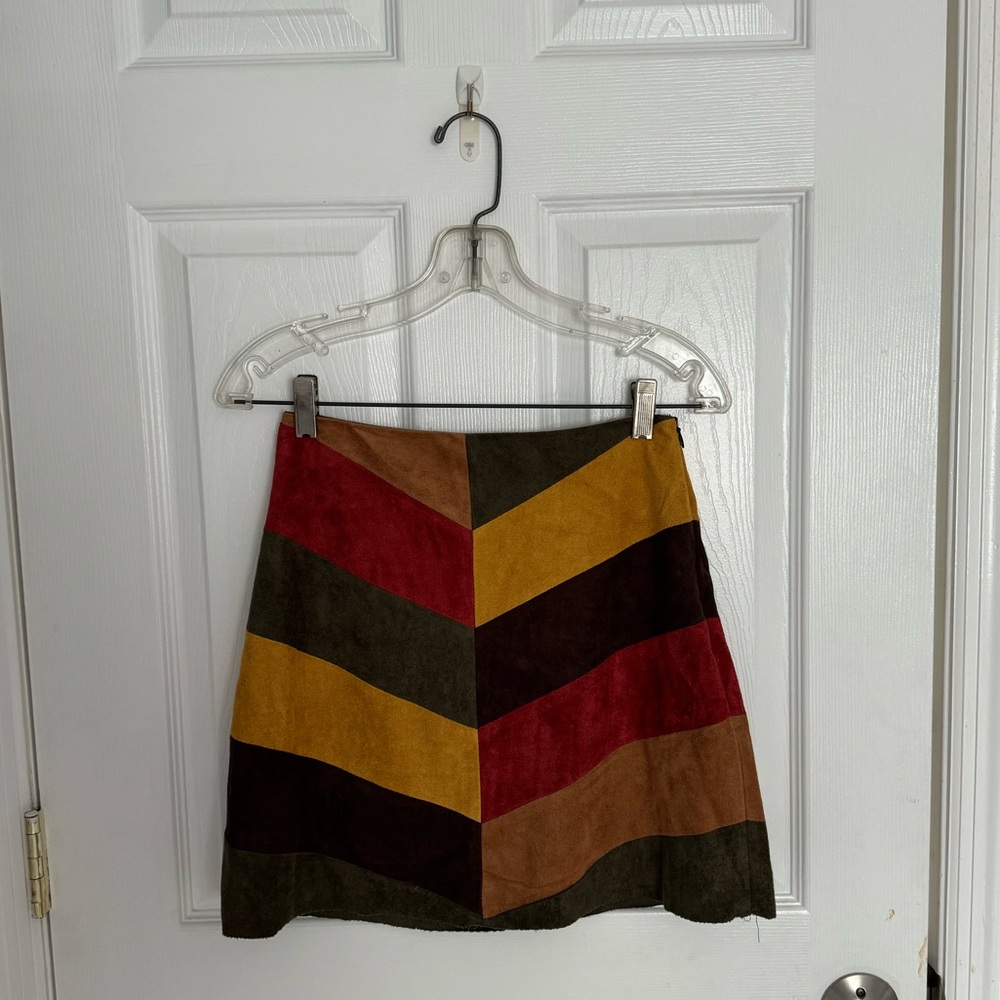 Autumn color blocked skirt